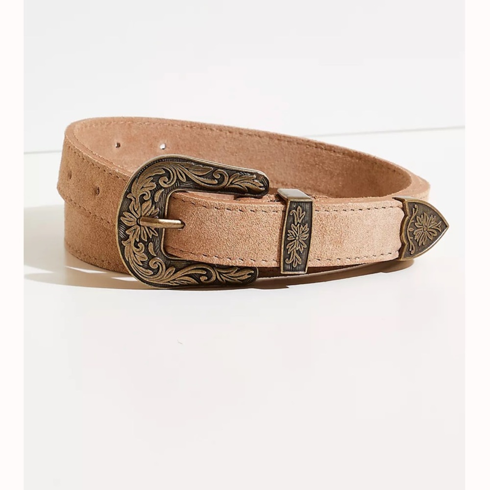 Free people western wildwood suede belt
